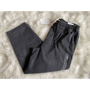 Free Assembly Women’s Washed Black Denim Joggers Elastic Waistsband Pants New